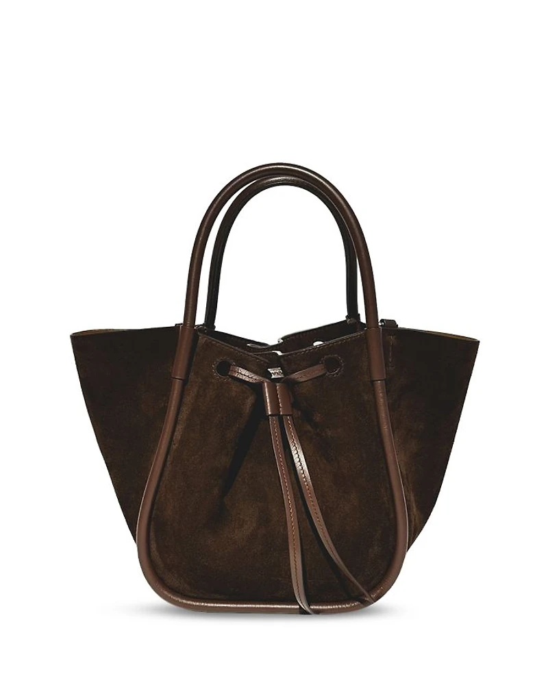 Small Ruched Soft Leather Tote Bag