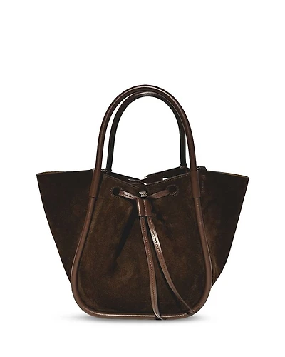 Small Ruched Soft Leather Tote Bag