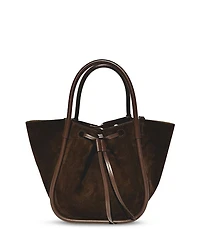 Small Ruched Soft Leather Tote Bag