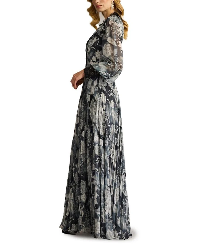 Audra Floral Print Chiffon Gown
