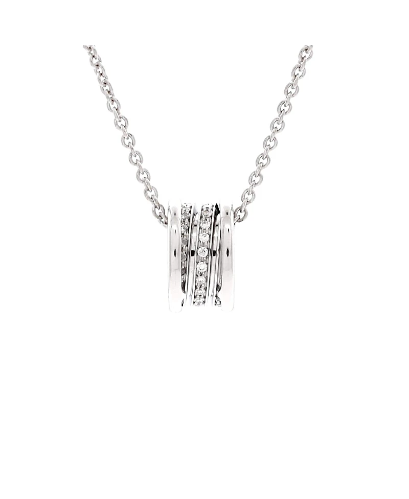 Pre-Owned Bvlgari B. Zero1 Pendant Necklace 18K White Gold with Diamonds