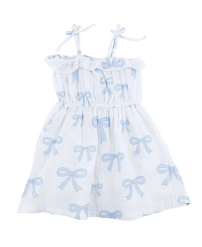 oh baby! Girls' Big Bows Harriet Ruffle Cinched Dress - Baby