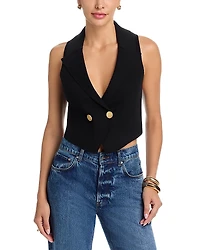 L'Agence Zadie Knit Peak Lapel Vest