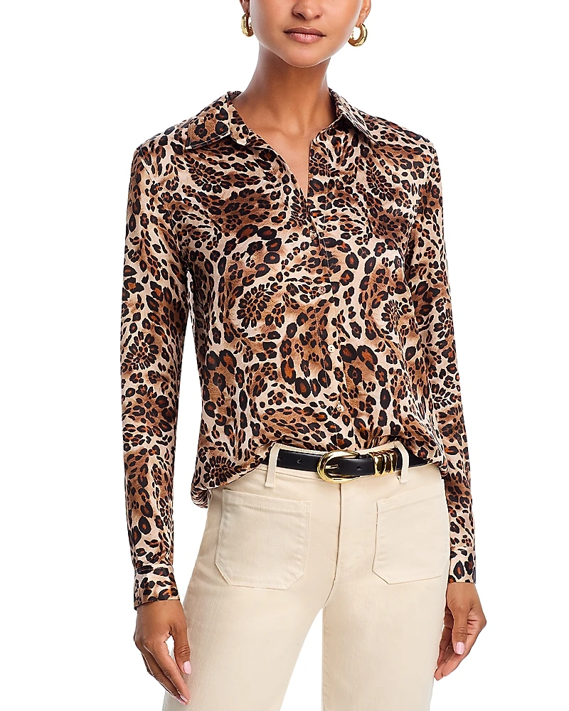 L'Agence Tyler Silk Printed Long Sleeve Blouse