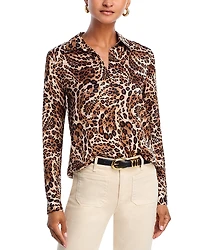 L'Agence Tyler Silk Printed Long Sleeve Blouse