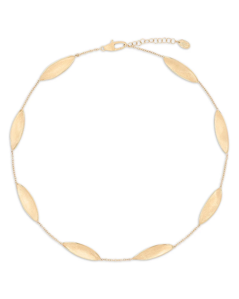 Marco Bicego 18K Yellow Gold Lunaria Twist Textured Elongated Link Collar Necklace, 16.5-18