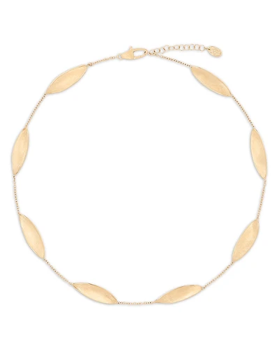 Marco Bicego 18K Yellow Gold Lunaria Twist Textured Elongated Link Collar Necklace, 16.5-18
