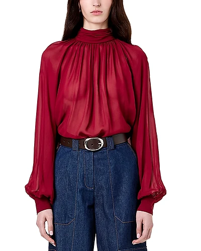 Nicholas Solene Mock Neck Draped Top