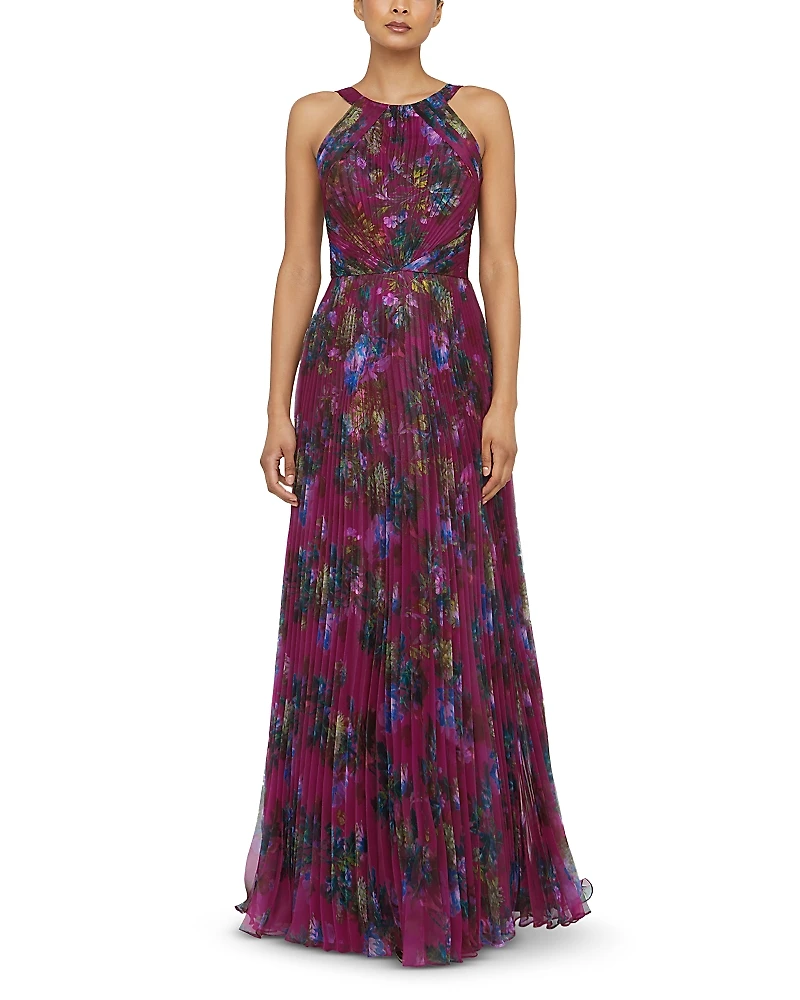 Theia Naveen Pleated Gown