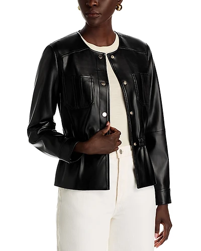 Elie Tahari The Aliza Faux Leather Jacket
