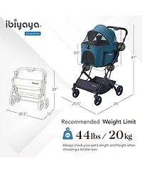 Essential Travois Tri Fold Pet Travel System XL with Detachable Carrier Pet Stroller