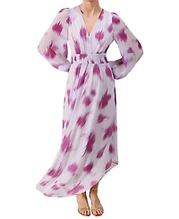 Ro & Zo Anya Blurred Floral Smock Waist Dress