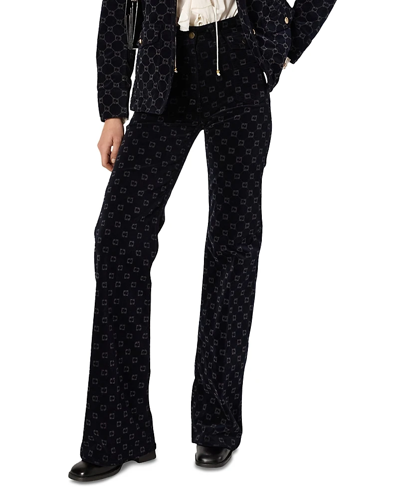 Gerard Darel Anna Monogrammed Flared Jeans