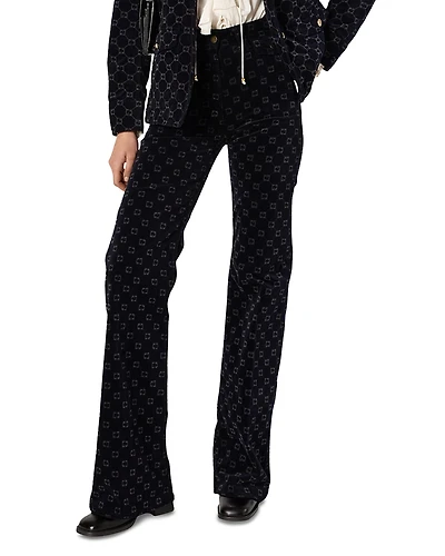Gerard Darel Anna Monogrammed Flared Jeans
