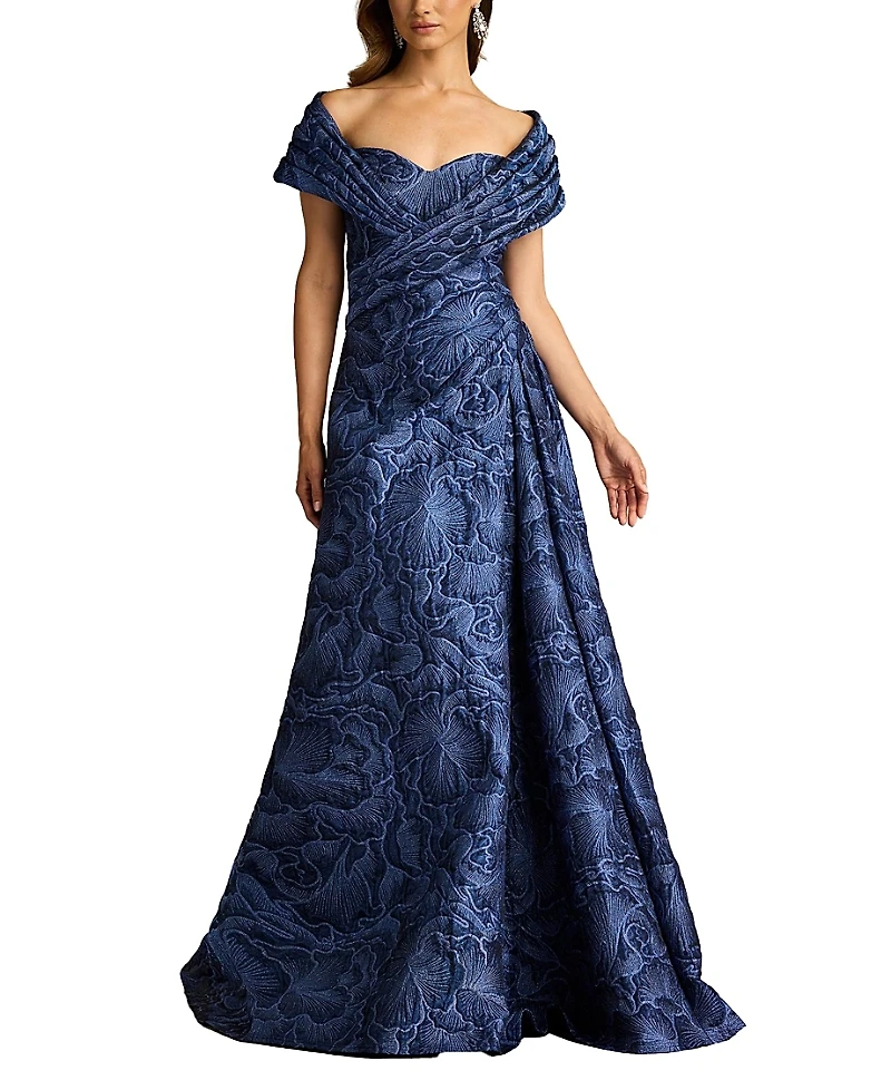 Tadashi Shoji Durant Floral Jacquard Gown