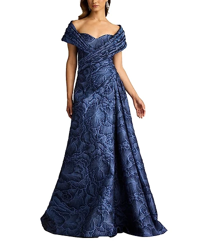 Tadashi Shoji Durant Floral Jacquard Gown