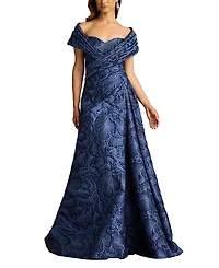 Tadashi Shoji Durant Floral Jacquard Gown