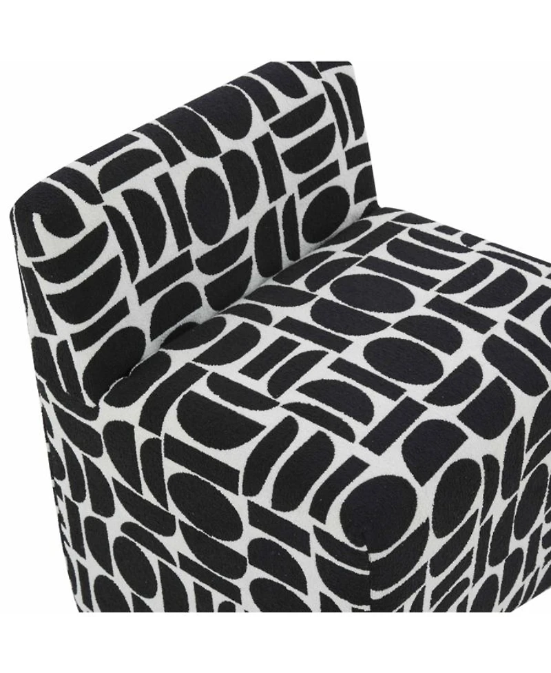 Pippa Geometric Jacquard Weave Stool in Merlot