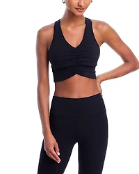 Aqua Athletics Shirred Racerback Bra Top - Exclusive