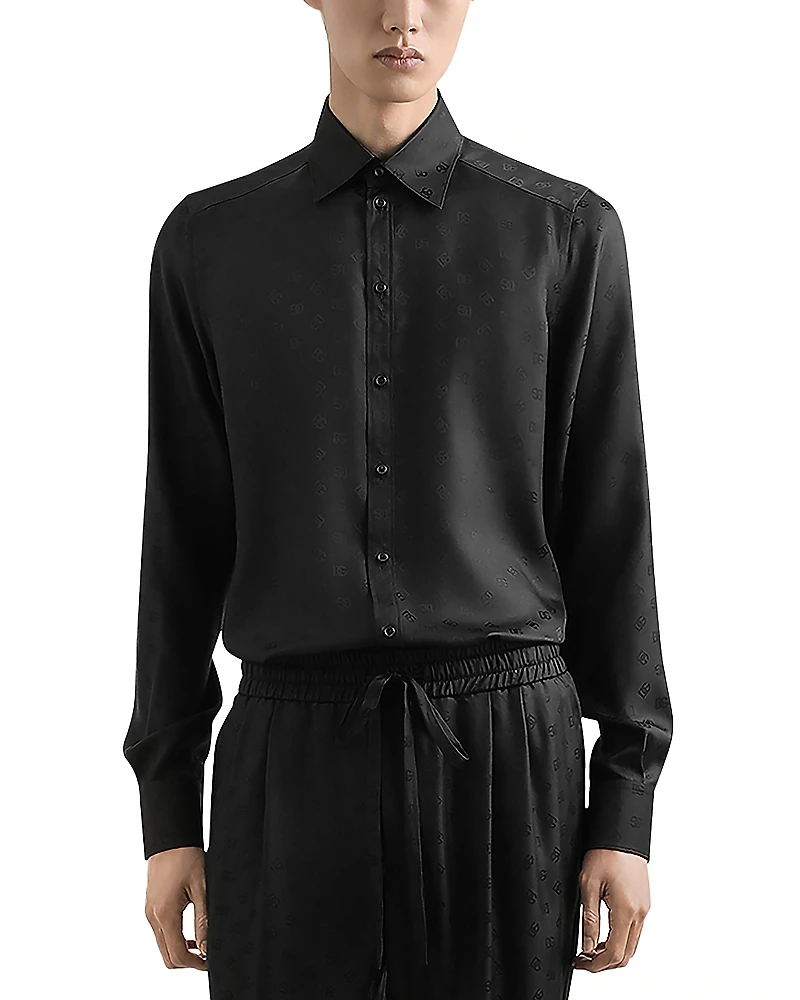 Dolce & Gabbana Long Sleeve Printed Silk Shirt