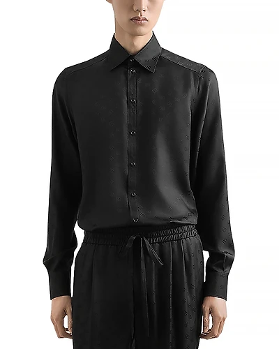 Dolce & Gabbana Long Sleeve Printed Silk Shirt