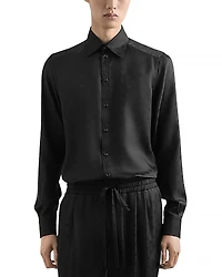 Dolce & Gabbana Long Sleeve Printed Silk Shirt