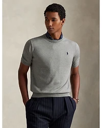 Cotton Crewneck Short Sleeve Sweater