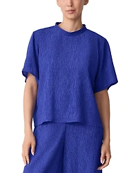 Eileen Fisher Mock Neck Short Sleeve Top
