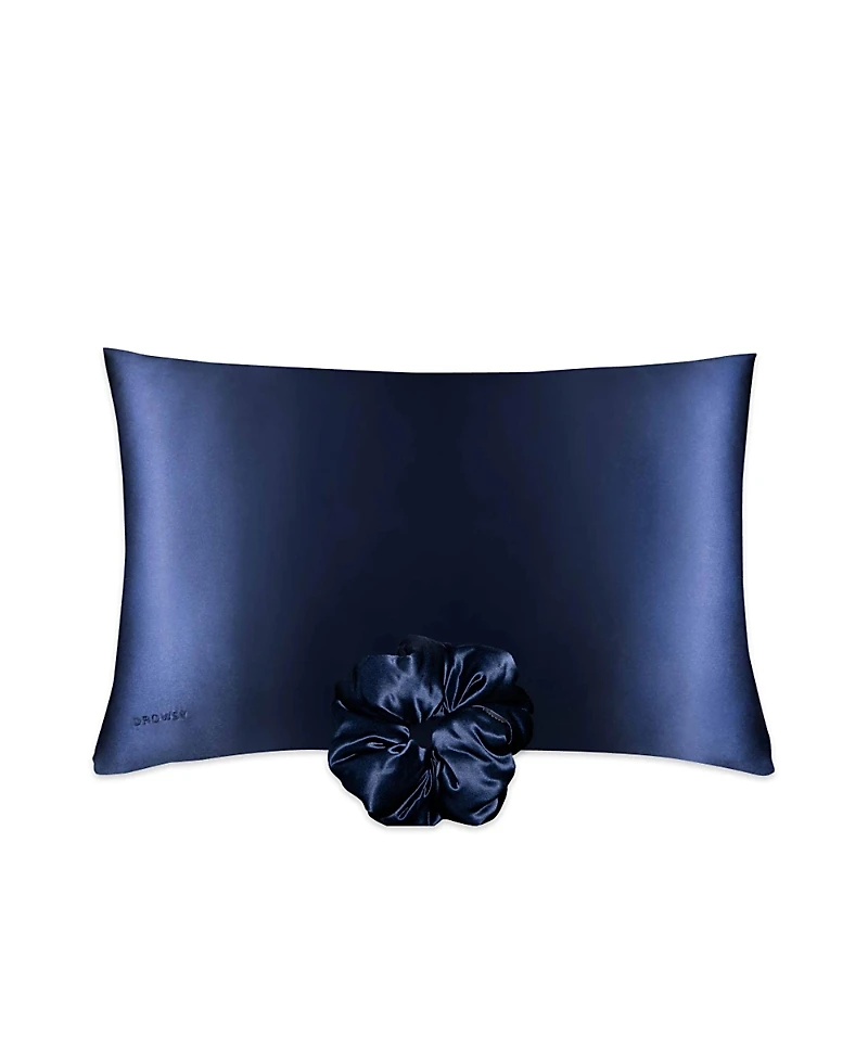 Drowsy Silk Standard Pillowcase and Padded Scrunchie Set