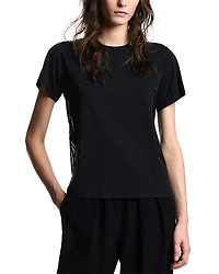 Emporio Armani Rhinestone Tulle Inset Tee