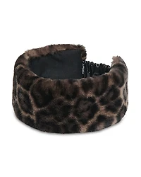 Apparis Eleni Leopard Print Faux Fur Headband