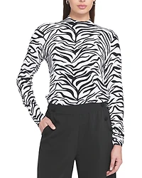 Elle Collection Zebra Printed Feather Weight Top