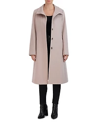 Cole Haan Button Front Flared Coat