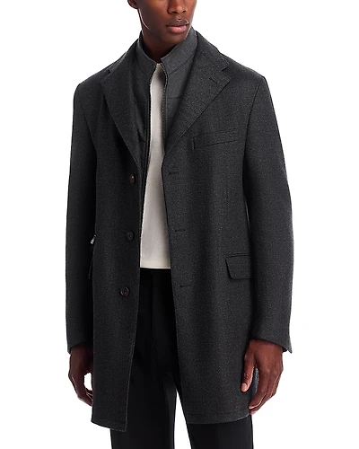 Corneliani Herringbone Bib Top Coat