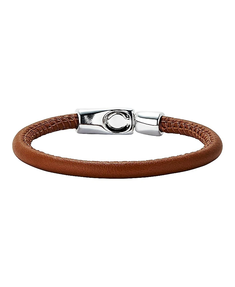 UNOde50 Leather Sterling Plated Bracelet