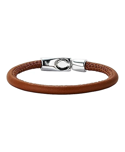 UNOde50 Leather Sterling Plated Bracelet