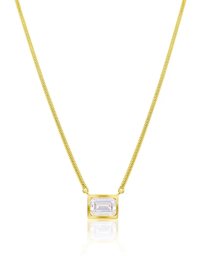 Meira T 14K Yellow Gold Lab Grown Diamond Emerald Cut Pendant Necklace, 16-18