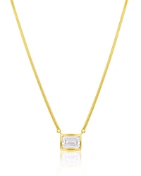 Meira T 14K Yellow Gold Lab Grown Diamond Emerald Cut Pendant Necklace, 16-18