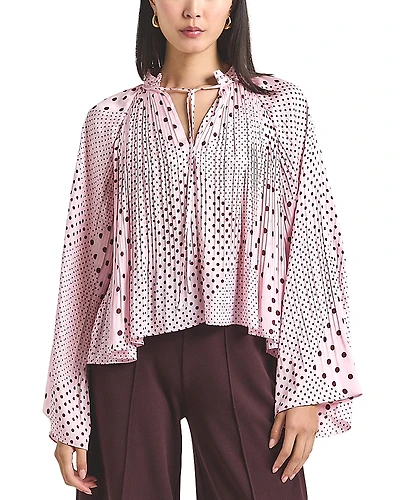 Derek Lam 10 Crosby Claira Printed Satin Top