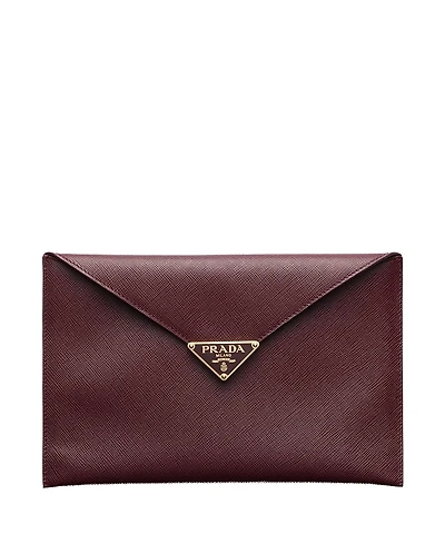 Prada Saffiano Leather Envelope Clutch