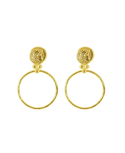 Ottoman Hands Myia Coin Front Hoop Earrings