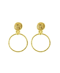 Ottoman Hands Myia Coin Front Hoop Earrings