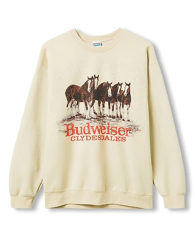 Junk Food Clothing Men's Budweiser Clydesdales Herd Flea Market Fleece Sweatshirts