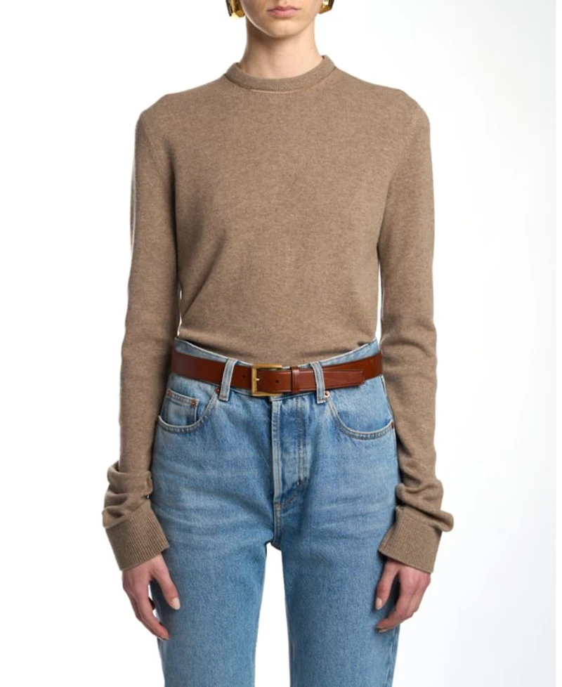 Rectangular Buckle Belt Leather