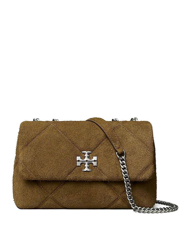 Tory Burch Kira Suede Diamond Quilted Shoulder Bag
