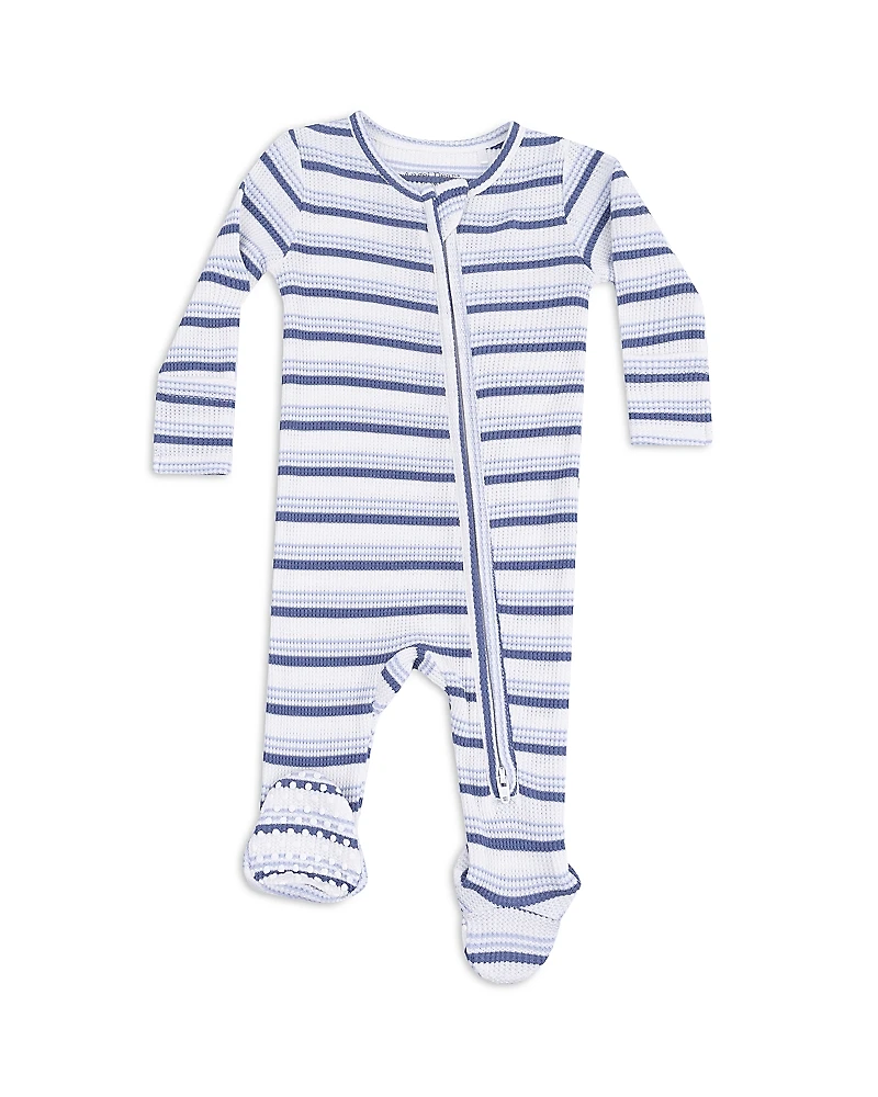 Angel Dear Boys' Striped 2 Way Zipper Footie - Baby
