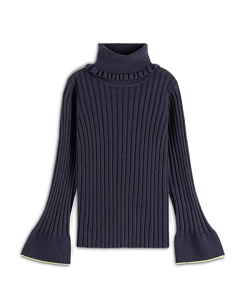 Scotch & Soda Girls' Rolled Neck Rib Sweater - Little Kid, Big Kid