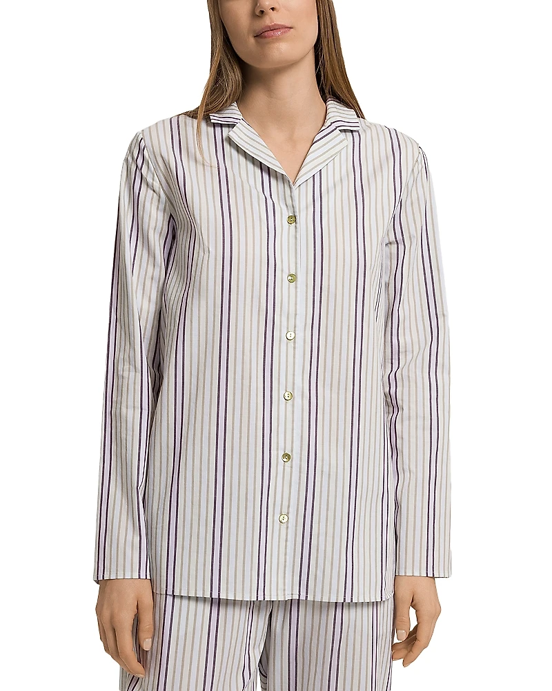 Hanro Long Sleeve Cotton Button Front Sleep Shirt