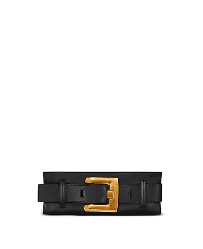 Balmain Anthem Calfskin Leather Clutch