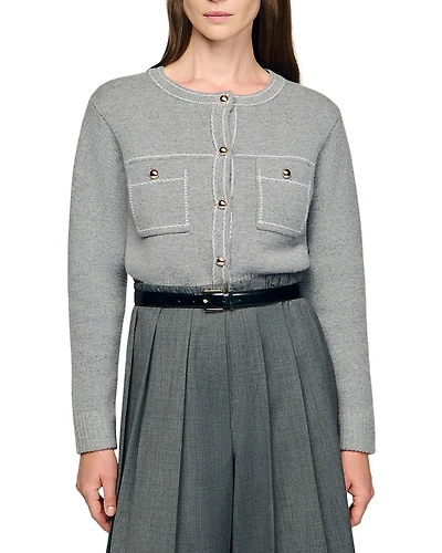 Sandro Castellane Contrast Stitch Cardigan